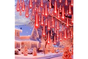 Auniq Météores Pluie Lumières 30cm 10 Tube 240 LED Guirlandes Lumineuse Extérieure Étanche IP65 Douche Pluie Feux Lumières de Noël Avec câble de 5 m pour Décoration de Fête Jardin Fenêtre Balcon