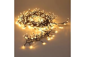 ‎SPETEBO Spetebo Büschel Lichterkette für Außen warm weiß 5 m mit Timer und Netzstecker - 384 LED - Outdoor Weihnachtslichterkette mit 8 Funktionen - Garten Deko Weihnachtsbaum Beleuchtung wasserdicht