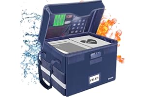 DOCSAFE Caja de documentos ignífuga, organizador de archivos con tapa, archivadores plegables con cerradura para oficina en casa, mantenimiento de certificados importantes, libros, papel de trabajo