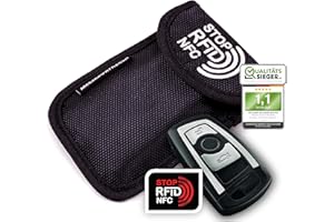 MakakaOnTheRun Autoschlüssel Hülle - Keyless Go Schutz Autoschlüssel Hülle mit 2 RFID Schutz Fächern. Autoschlüssel Schutz Keyless/Autoschlüssel Tasche für alle KFZ aus EU, Asien & Amerika