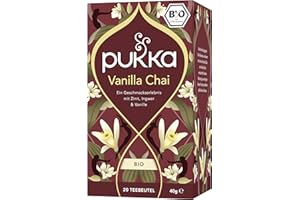 ‎PUKKA Pukka | Bio Kräutertee "Vanilla Chai" | Zimt, Ingwer und Vanille | Ein köstlich würziges Geschmackserlebnis | 1er Pack | 20 Teebeutel