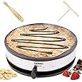 Duronic Electric Crepe Maker PM131 Pancake Maker Machine, Crepe Griddle Grill Pan, Pancake Cooker Hot Plate for Breakfast, American Fluffy Pancakes, French Crepes and Galettes with Creperie Utensils