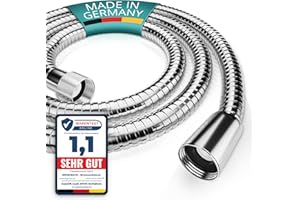 Engelbach® Duschschlauch 1,5m aus Edelstahl - Brauseschlauch mit Standard Anschluss - Flexibel & Trinkwassergeprüft - Made in Germany