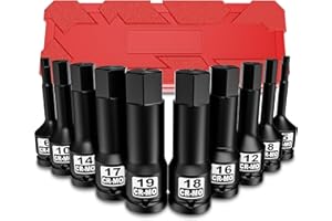 Aurlloct Juego de Llaves Hexagonal de Impacto 1/2", 10 Piezas Punta Hexagonale Impacto, 5 mm - 19 mm Llaves Allen de Impacto, para Bricolaje Hogar Coche ReparacióN de Herramientas