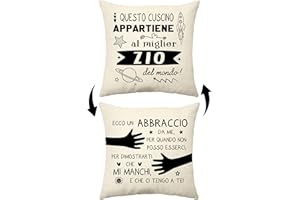 Aconesong Questo Cuscino Appartiene al Miglior Zio del Mondo Divertenti Copricuscini Regali di Compleanno Natale da Nipote (Zio)
