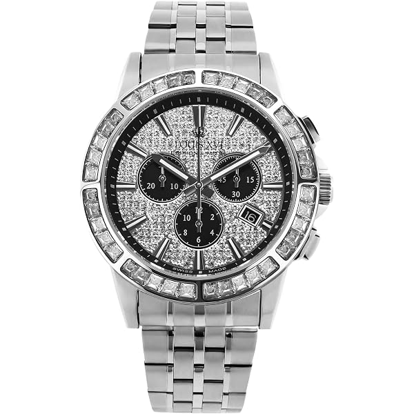 LOUIS XVI Majesté Iced Out Royale - Orologio Uomo Di Lusso, Cinturino In Acciaio Placcato Oro (Argento/Oro/Oro Rosa), Quadrante Con Diamanti CZ, Vetro Zaffiro, Movimento Svizzero Al Quarzo, Edizione Limitata 1000pz, Impermeabile 50m