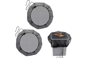WOUMON 2 Piezas Red para Barril de Lluvia, Red del Tanque de Agua, Red para Barril de Lluvia con Cuerda de Tracción, Protección contra Hojas, Mosquitos (Stil3)