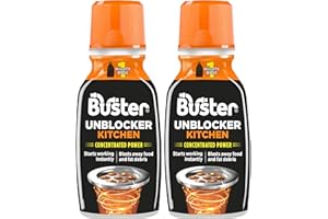 Buster Kitchen Plughole Unblocker 150g, Pack of 2 - Kitchen Drains & Sinks Unblocker, Blasts Fat & Food Debris – Fast Acting Plughole Unclogger, Clears Blockages & Slow-Draining Water