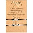 Yafe 2 pcs Pinky Promise Bracelets, Adjustable Handmade String Rope Relationship Bracelets Star Friendship Couple Distance Matching Bracelet Gift for Women Mother Daughter Mens Teen