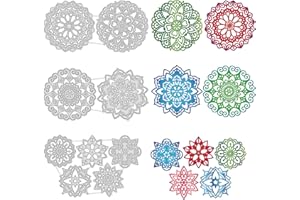 ‎GLOBLELAND GLOBLELAND Mandala Blumen Metall Stanzschablone Blumenprägung Papierpräge Stanzschablonen Set Stanzformen für Kartenherstellung DIY Papier Scrapbooking Handgefertigtes Fotoalbum