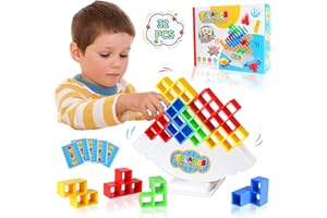 GUBOOM Tetra Tower, 32PCS Tetris Tower Balance Game per Bambini e Adulti, Giochi Educativi Montessori, Gioco Stack Attack Giocattolo Impilabile, Educativi Puzzle Regalo Compleanno Natale per Adulti Bambini