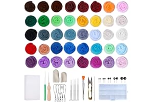CYYSHR Nadelfilz Set, 40 Farben Nadelfilz Starter Kit, Anfängerset für DIY-Handwerk Wolle Filz Nadel Filzen Starter Kit mit Werkzeugen (A)