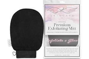 Seraphic Skincare Guanti esfolianti coreani (1 pezzo) guanti esfolianti per sollevare visibilmente la pelle morta, ideali per la rimozione dell'abbronzatura spray o cheratosi pilaris, scrub per il
