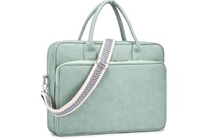 SUCIKORIO Arbeitstasche Damen Leder, Wasserdicht Laptoptasche Damen Elegant 15,6 Zoll Lehrertasche Groß Laptop Aktentaschen Leder Mit Vielen Fächern Briefcases für Arbeit, Schul, Büro