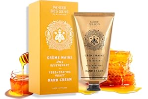 Panier des Sens - Crème Mains pour Peau Sèche Miel - Mini Creme Mains Hydratante – Beurre de Karité et Huile d'Amande - Soin des Mains Fabriqué en France - 97% d'Ingrédients Naturels - 75 ml