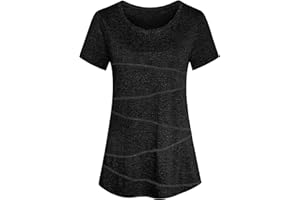 Sykooria Sport T-Shirt Damen Kurzarm Rundhals Sportshirt Oberteile Fitness T Shirts Leicht Atmungsaktiv Laufshirt Yoga Gym Tops Activewear Trainingsshirt Funktionsshirt S-3XL