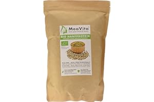 GREAT VITA Meavita Polvo De Proteína De Cáñamo Orgánico, 50% De Contenido De Proteína, 1 Paquete (1 X 1000G) 1000 g