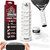 Anti-Vibration Grip for Padel Racket | 5 in 1 Pack with Handle + Overgrip + Padel Racket Protector + Ring + 4 Straps for Easy