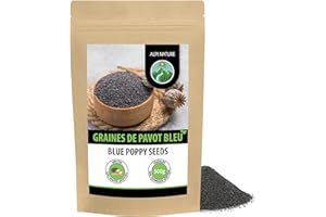 Alpi Nature Graines de Pavot Bleu 500g, Pavot de Californie Graine pour la Cuisine et la Pâtisserie