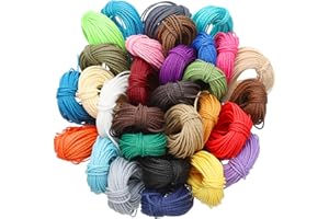 Boao Hilo Encerado de 30 Colores de 1 mm para Manualidades, macramé, Collares, Pulseras, Joyas, 10 m Cada Color