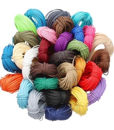 40 Colors Waxed String Cord - 437 Yards 1mm Polyester Thread For Jewelry Making