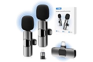 YRF Wireless Lavalier Microphone for iPhone, Android Phone, Video Recording, Interview, Vlogging, TikTok, YouTube