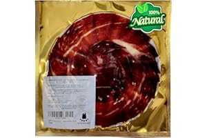THE BLACK HOOF Jambon Iberique 100% Naturel Tranche a Couteau Pata Negra - 100 grammes Jambon PATA NEGRA Tranche et Affiné 36+ Mois - Jamon Iberico Tranche - Jambon Espagnol en Tranches