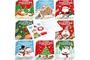 Faccito Libros para Colorear Recuerdos de Fiesta de Niños 24 Mini Libros de Colorear de Navidad Juego de Libros de Dibujo Artístico DIY para Relleno de Bolsas de Regalos Medias Fiesta (Papá Noel)