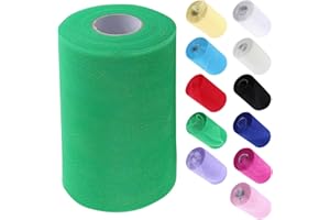 MCHODARE Tulle,Rotolo Matrimonio di Tulle 6 inch x 100 Yard Bobina Tulle per Avvolgere,Tulle Bianco Rotolo Nastro Tulle Rotolo di Stoffa di Tulle Bobina di Tulle ((C34 verde erba))