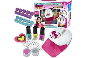 STAY GENT Kids Nail Varnish Set with Nail Dryer & Nail Polish, 10Pcs Real Nail Art Polish Kit Washable Make Up Sets for Girls Birthday Gifts for Girls Aged 3 4 5 6 7 8 9 11 12 13 Nail Glam Salon Girl