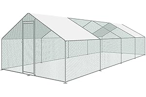 vanvilla Hühnerstall Tiergehege Freilaufgehege für Hühner Hasen Kleintiere Kaninchen Stall Kaninchenauslauf Hasenauslauf Auslauf 3x8x2 m