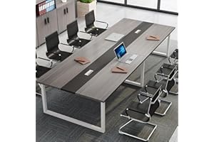 JSLXNDM Tavolo da Conferenza, Tavolo da Riunione Moderno per Seminari per Sala Conferenze d'ufficio, Scrivania Direzionale con Robusta Struttura in Metallo. 240x100x74cm style5