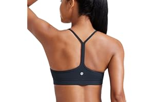 CRZ YOGA Damski Low Impact Strappy Wyściełany Biustonosz Sportowy Y Racer Plecy Spaghetti Paski Jogi Biustonosz Topy