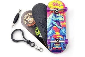 SPITBOARDS 32 x 96 mm - Planche à doigts complète en bois assemblée - 5 couches - Trucks argentés avec bushings et écrous - Roues à roulement CNC transparentes - Ruban adhésif Pro Foam Grip - Sunset