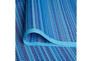 KZY LONDON Outdoor Rugs for Garden - Large Plastic Waterproof Mat 120x180 cm - Reversible Camping and Picnic Rugs - Perfect for Garden, Patio, Picnic, Decking - Stain And Water Resistant (Sky Blue)
