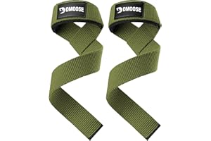 DMoose Fitness Lifting Straps - 4mm Neoprene Padded Wrist Straps for Weightlifting & Powerlifting - Cotton Lifting Strap with Silicone Grip for Men & Women - Durable Deadlift Straps for Gym Workout