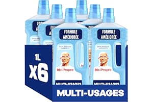 MR PROPRE Mr. Propre Nettoyant Liquide Sol Multi-Usages, Grand Format (1L x6), Parfum Eucalyptus avec Bicarbonate de Soude, Élimine Jusqu'à 99.9% Graisse et Saleté, Sans Traces, Fraîcheur Longue Durée