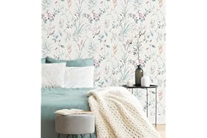 GAULAN - 680952 Papier peint vinyle écologique branches fleurs et oiseaux pour mur salon cuisine bain chambre couloir salle à mange tête de lit hall - Rouleaux de 10 m x 0,53 m