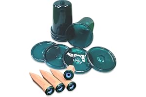 ‎BIO GREEN Bio Green 4er-Set Bewässerungssystem für Hochbeete Hydro Cup | konstante, gleichmäßige Wasserversorgung | verhindert Übergießen und Austrocknen | Set aus 4 Tonkegeln und 4 Becheraufsätzen | 2,5 Liter