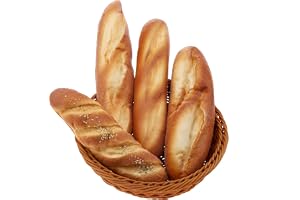 Gresorth 4 st konstgjord bröd dekoration falsk limpa efterrätt modell realistisk fransk baguette simulering sesam bakverk dis