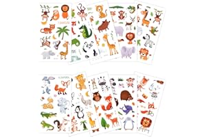 KIOINER 10 Sheets Tattoo Animal Set Children's Tattoos Forest Animal Tattoos Stickers Temporary Children's Tattoos Stickers Waterproof Zoo Party Decorations Tattoos Tattoo Stickers for Children's Parties