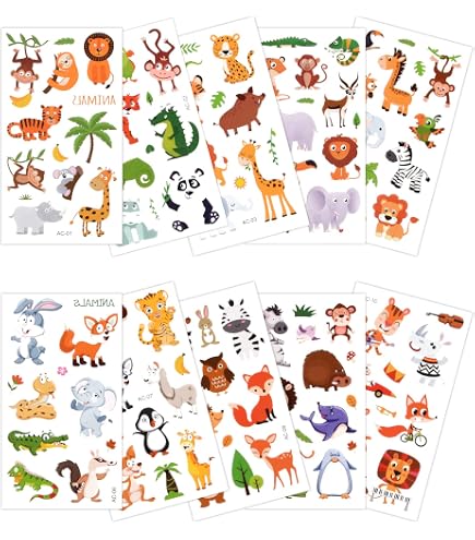 1 Foglio di tatuaggi Animali della foresta per il compleanno del tuo bambino