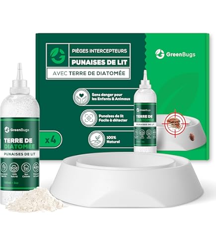 Nidoan Pièges Omniguard Anti-Punaises De Lit, Lot De 4 Pièges Réutilisables, Détection, Blocage & Traitement Naturel Avec Silicate De Magnésium, Protection Lits Et Meubles