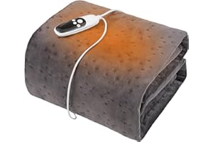 ‎OMERAI OMERAI Heizdecke Wärmeunterbett 150x80cm Heizdecke mit Abschaltautomatik Maschinenwaschbar Unterbettdecke Flannel Wärmeauflage Überhitzungsschutz 9 Temperaturstufen Schnellheizung 12 Stufen Timer