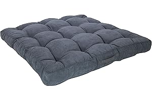 Meerweh Boxkissen Loungekissen, 95x95x12 cm, Cordstoff, flauschig, blaugrau, 2er Set