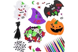 JULBEAR 260 Pcs Halloween Foam Stickers - Glitter Crafts DIY Kits - Adhesive Foam Art