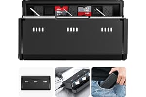 TELESIN Cargador de Batería para GoPro Hero 12 11 10 9, Carga Rápida, Diseño Portátil, 3 Ranuras, Almacenamiento de 2 Tarjetas TF, Consulta de Energía, para Enduro y Batería Estándar, Accesorios
