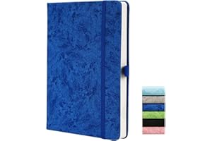 BEINUSHOR Bullet Dotted Journal, A5 Dotted Notizbuch mit 120GSM Papier, 164 Seiten Dotted Notebook, Stiftschleife, Innentasche, Elastisch Banded, Cyane