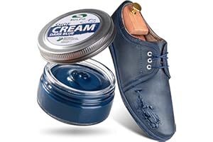‎SULPO SULPO Schuhcreme Dunkelblau, Marineblau - Shoe Cream - Schuhputzcreme - Ledercreme Lederbalsam Glattleder - Wasserbassiert - Farbe auffrischen - Lederpflege - Echt und Kunstleder - 50ml