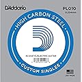 D'Addario PL010 Corde seule en acier pur pour guitare Calibre .010